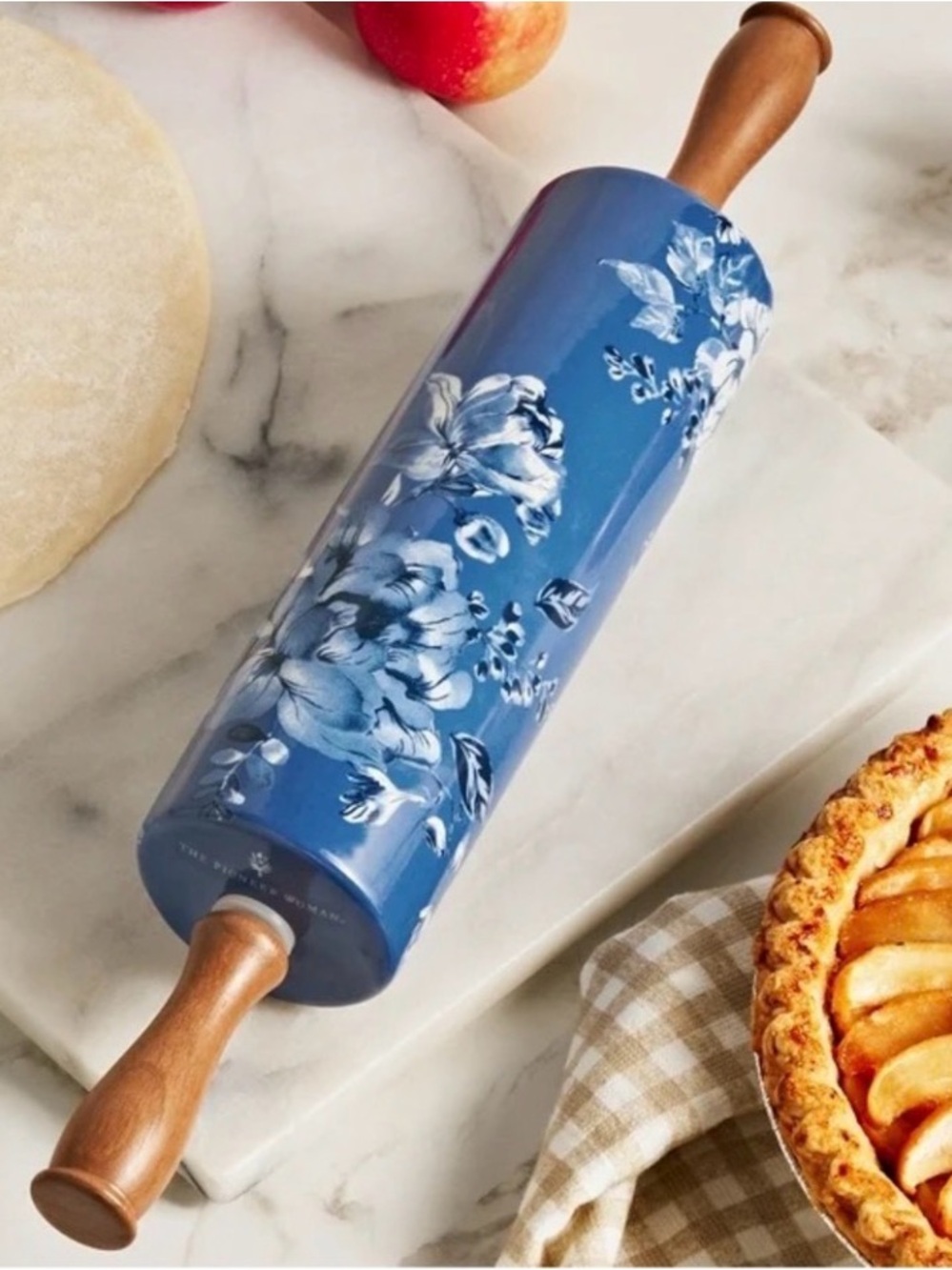 🩷 New The Pioneer Woman Delilah Blue Floral Ceramic Rolling Pin